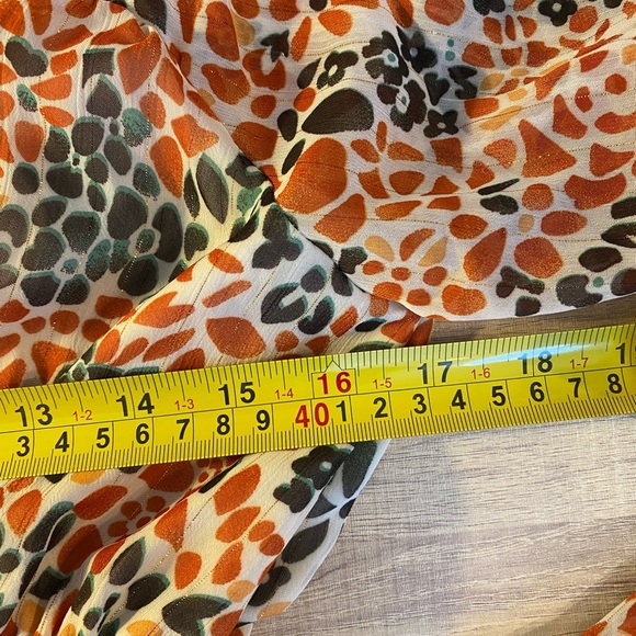 Pink Lily Floral Bohemian Maxi Dress w/ Tassels Size Small Orange Brown Cream - Picture 4 of 7